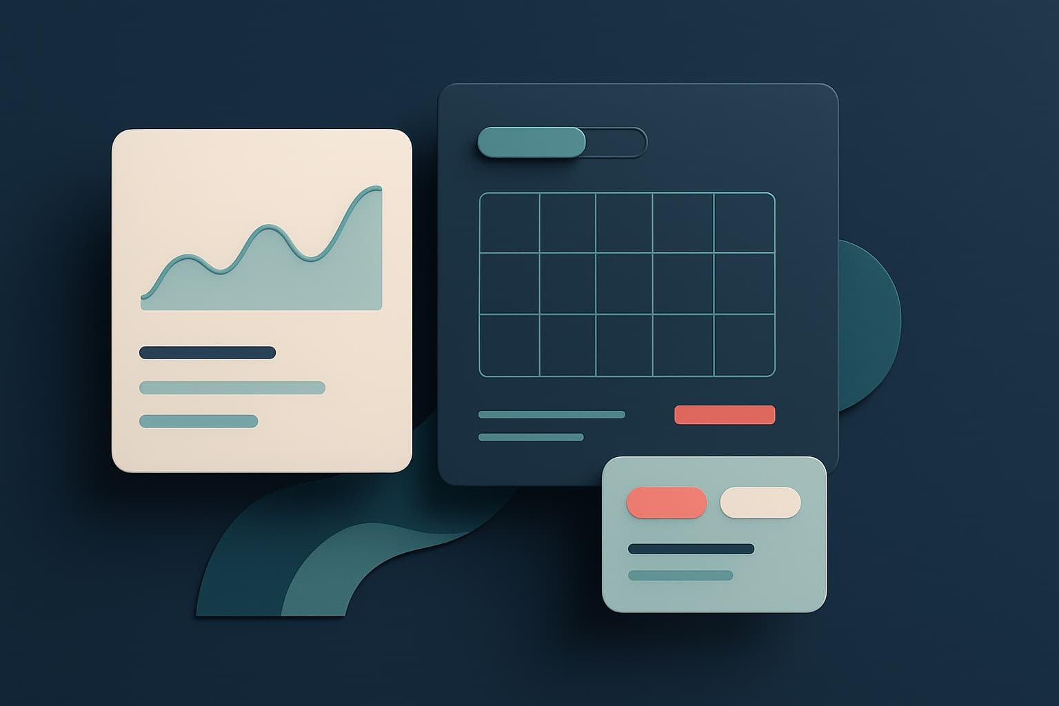 Abstract composition representing product and UI/UX design craft